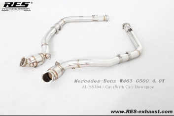 Mercedes-Benz W463 G500 4.0T All SS304 / Cat (With Cat) Downpipe